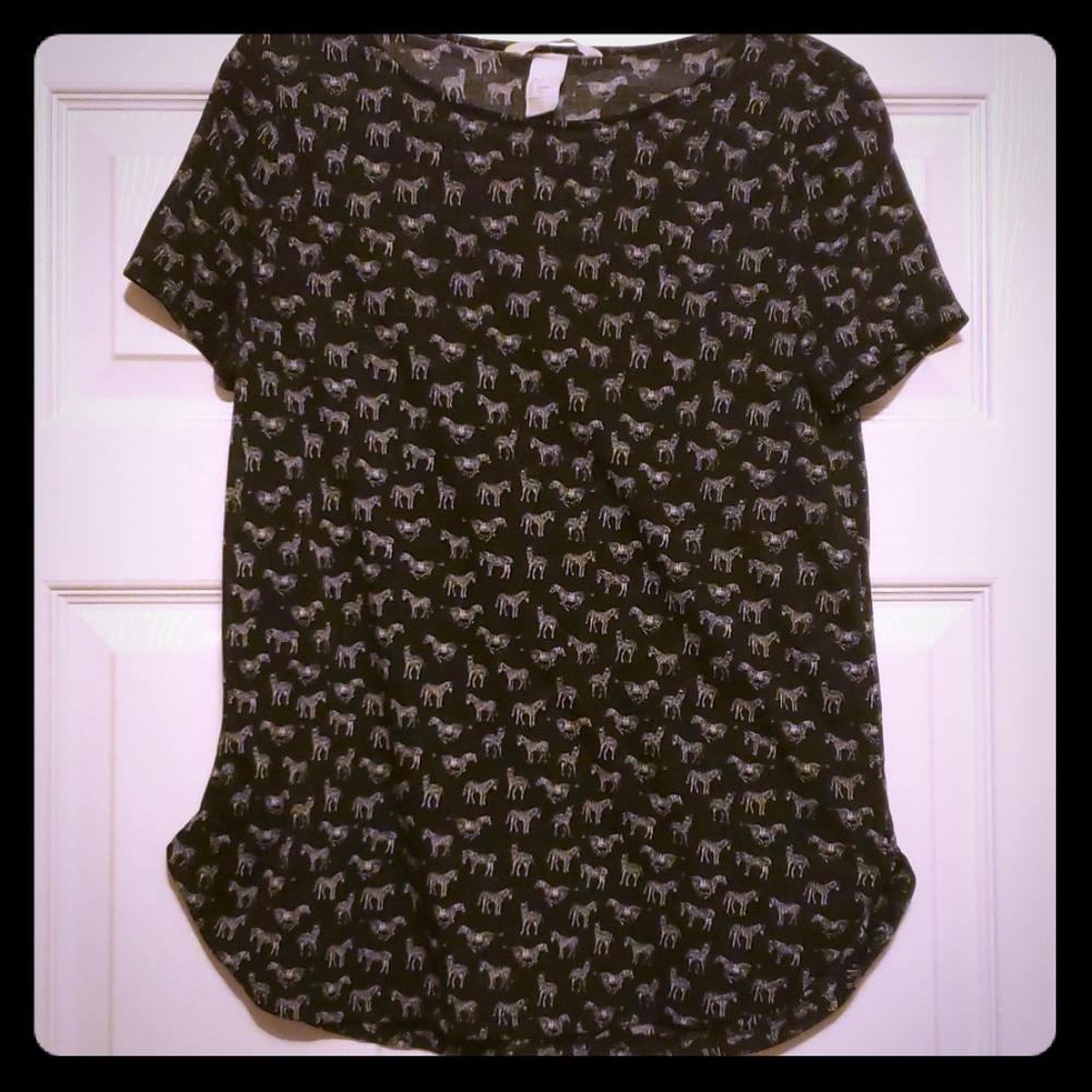 H&M zebra print tshirt
